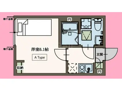 AGRANDE ODAKYU-SAGAMIHARA(1K/1階)の間取り写真