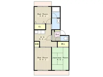 ガーデンハイム大和(3DK/4階)の間取り写真