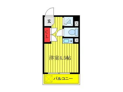グリーンピア氷川(ワンルーム/5階)の間取り写真