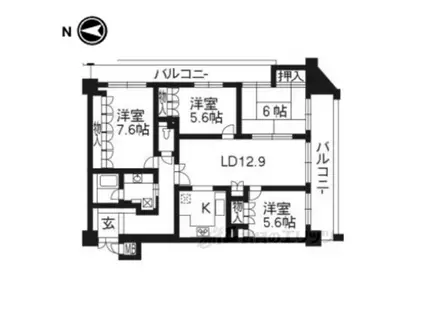 リーガル京都烏丸五条通(4LDK/10階)の間取り写真