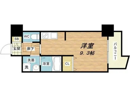 プライムアーバン松屋町(ワンルーム/6階)の間取り写真