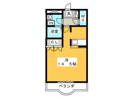 プラチナボス(ワンルーム/2階)の間取り写真