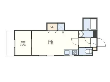 サンステージ元町(1LDK/7階)の間取り写真