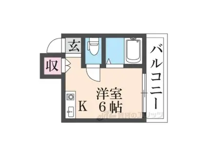 メビウス香里レジデンス(ワンルーム/4階)の間取り写真