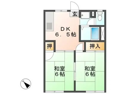 コーポF&T(2DK/1階)の間取り写真