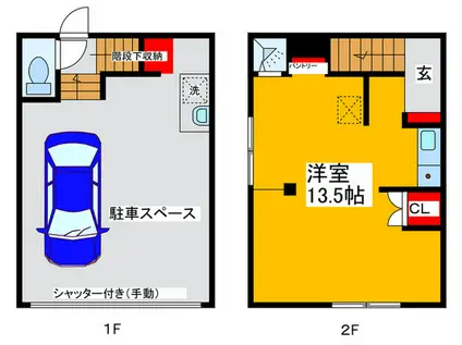 パインハウス大美野イースト(ワンルーム/1階)の間取り写真
