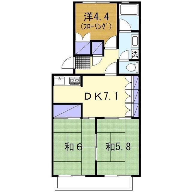 緑ヶ丘ハイツ(3DK/3階)の間取り写真