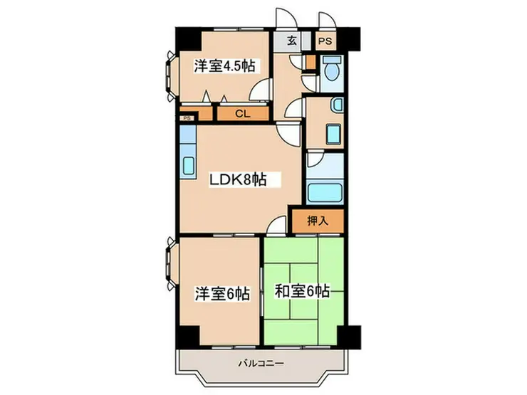 ファミール妻田 3階階 間取り