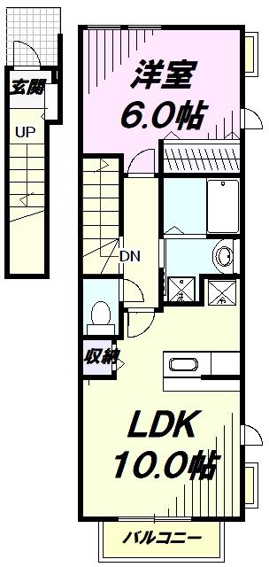 シェル・エトワレ(1LDK/2階)の間取り写真