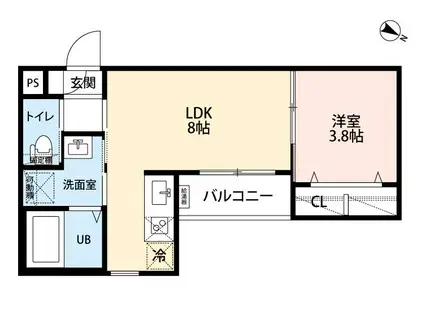 リーヴァ望が丘(1LDK/1階)の間取り写真