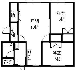 ファクトリー1-20(2LDK/2階)の間取り写真