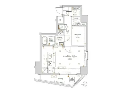 LOG浅草橋(1LDK/2階)の間取り写真