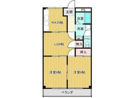 タウニ-野村(3DK/2階)の間取り写真