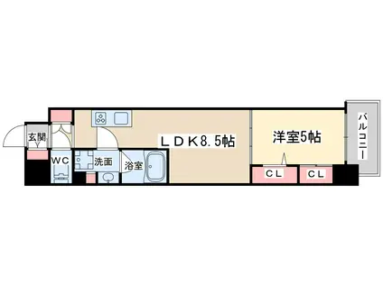 アーバネックス梅田中崎町Ⅱ(1LDK/10階)の間取り写真