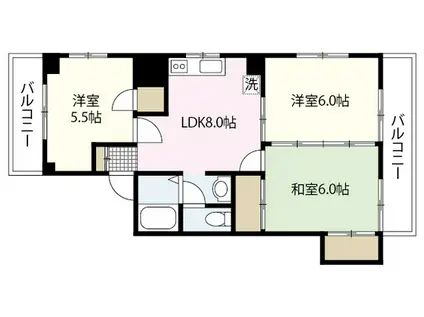 大上ビル(2DK/2階)の間取り写真