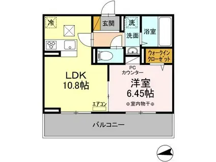 メゾンベース A(1LDK/1階)の間取り写真