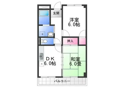 ブルガー光(2DK/2階)の間取り写真