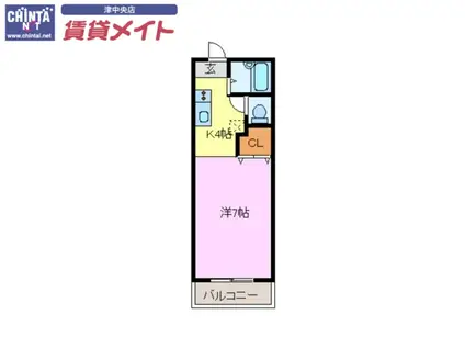 アメニティフラッツ・アイ(1K/2階)の間取り写真