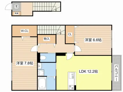 ソーラーQ.B.T(2LDK/2階)の間取り写真