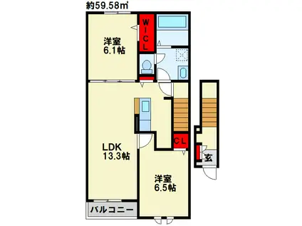 フォルト II(2LDK/1階)の間取り写真