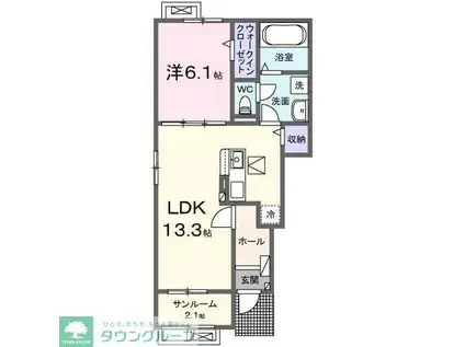 メゾン初富(1LDK/1階)の間取り写真