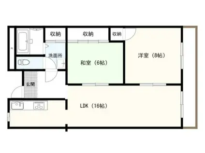 プレゼンス西浜(2LDK/1階)の間取り写真