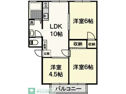 グランディ南行徳(3LDK/2階)の間取り写真