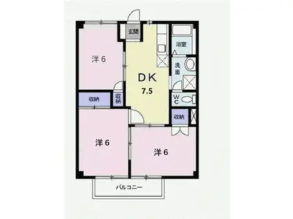 ローゲンハイツ(3DK/1階)の間取り写真