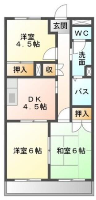 エスポアロイヤル(3K/3階)の間取り写真