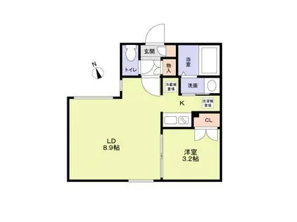 トライム早稲田鶴巻町(1LDK/1階)の間取り写真