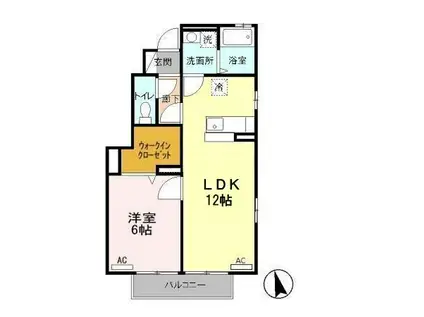 フローリッシュ ABCD(1LDK/1階)の間取り写真