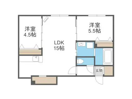 ONE STAGE琴似 (2LDK/3階)の間取り写真