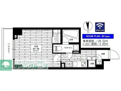 ステージグランデ亀戸アジールコート(1K/14階)の間取り写真