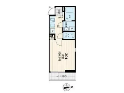 ヴィラ東高円寺(1K/2階)の間取り写真