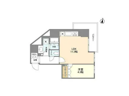 OPEN BLOOM SUMIDA YAHIRO(1LDK/9階)の間取り写真