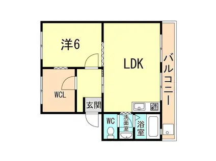 名谷2団地13号棟(3DK/1階)の間取り写真
