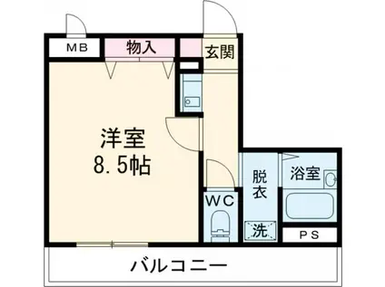 サンコークレアール(1K/6階)の間取り写真