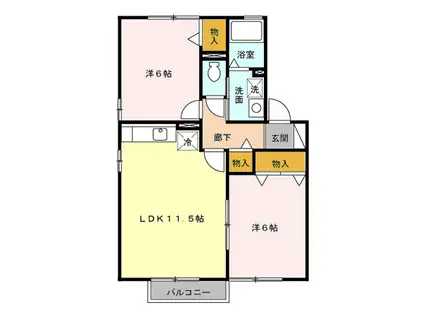 トマトハイツ(2LDK/2階)の間取り写真