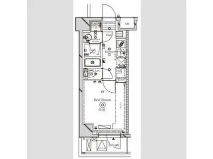 ラフィスタ芝新町(1K/7階)の間取り写真