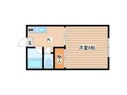 コーポモクレン(1K/1階)の間取り写真