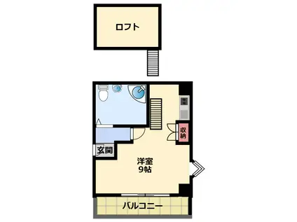 リアライズ夙川(ワンルーム/2階)の間取り写真