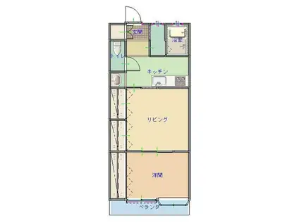 メゾンモンクール(2K/2階)の間取り写真