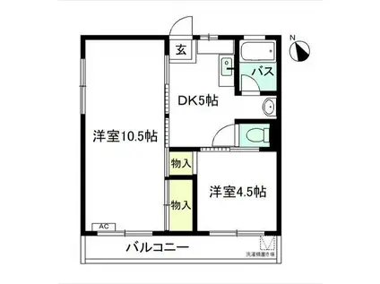 グランドマンション(2DK/4階)の間取り写真