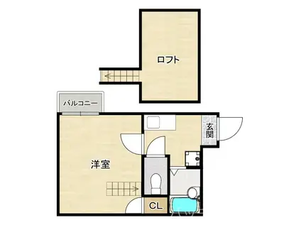 MYC野間(1K/2階)の間取り写真