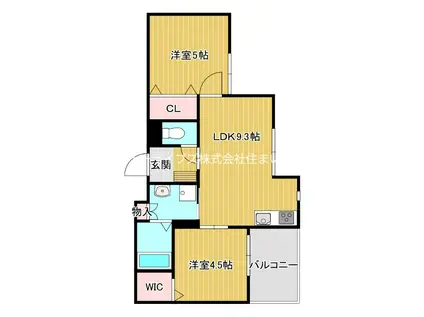 クリエオーレ桜園Ⅱ(2LDK/1階)の間取り写真