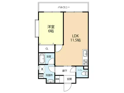 アンピール天神南 603号(1LDK/6階)の間取り写真