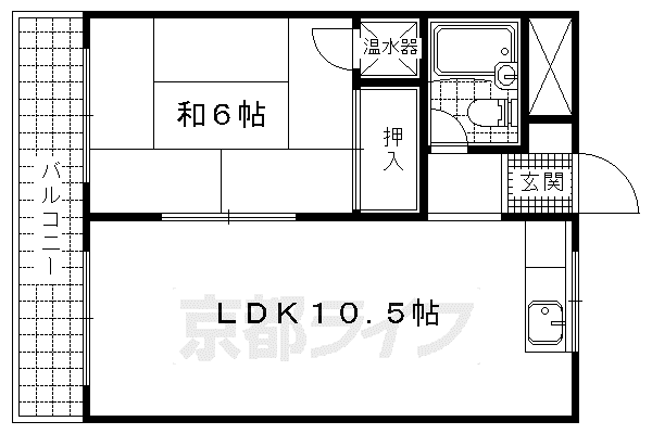 第2平木マンション(1LDK/6階)の間取り写真