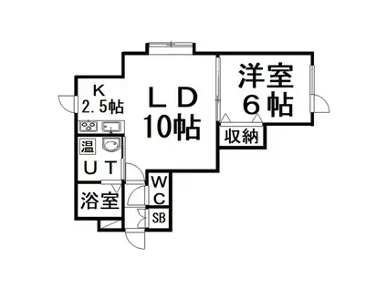 ポルクス(1LDK/1階)の間取り写真