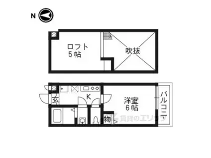ロフティ京都西陣(1K/1階)の間取り写真