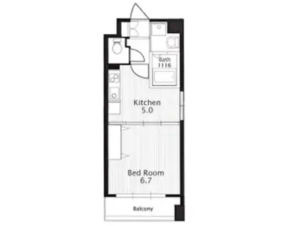 バロアールケヤキ(1DK/2階)の間取り写真